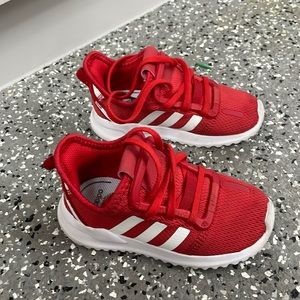 New read adidas tennis shoes, size 8